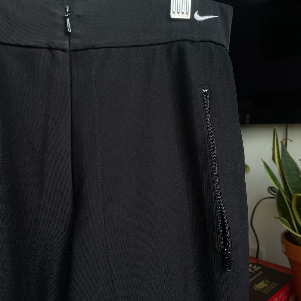 Nike Black Dri-FIT Athletic Pants Lounge Yoga Pants High Rise Zip Front GOLF - Picture 3 of 4